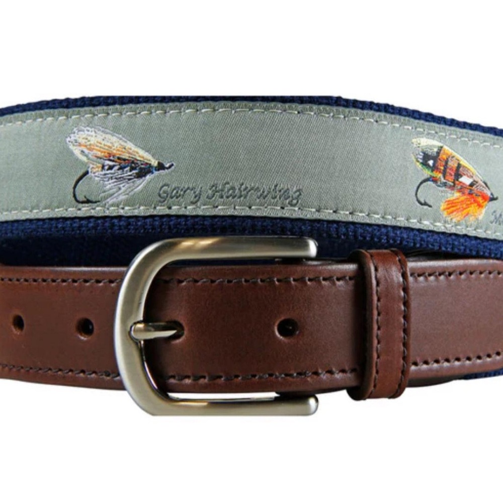 BELTED COW MEGAN BOYD FLIES LEATHER TAB BELT
